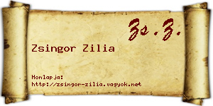 Zsingor Zilia névjegykártya